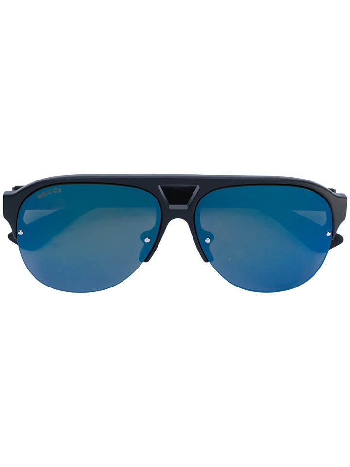 Gucci Eyewear Half Frame Sunglasses - Black