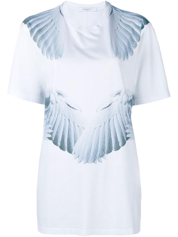 Givenchy Feather Print Short Sleeve T-shirt - White