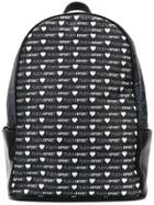 Plein Sport Allover Logo Print Backpack - Black