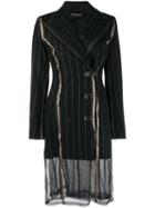 Y/project Pinstripe Double-breasted Coat - Black