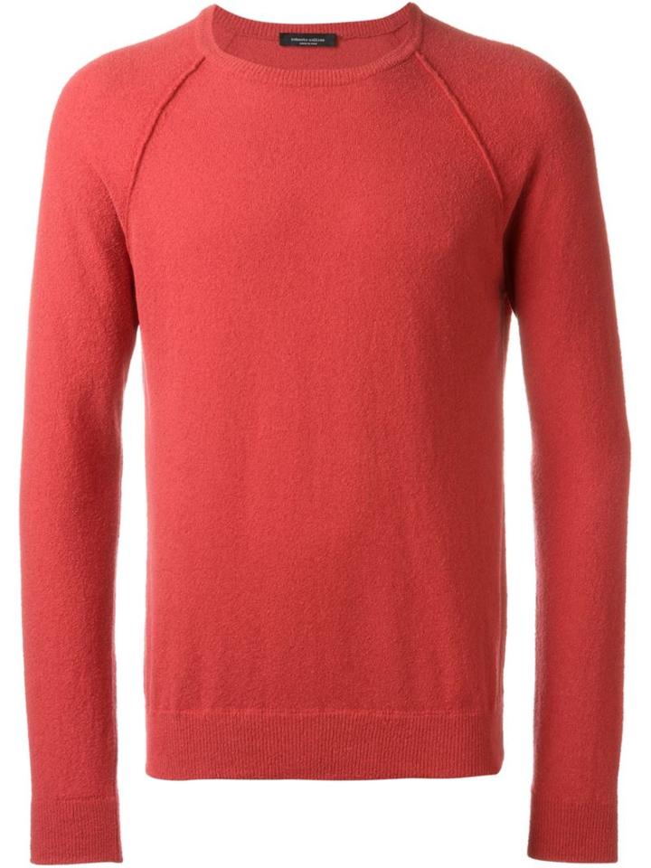 Roberto Collina Raglan Sleeve Jumper, Men's, Size: 50, Red, Cotton/polyamide