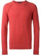 Roberto Collina Raglan Sleeve Jumper, Men's, Size: 50, Red, Cotton/polyamide