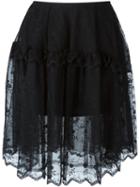 Simone Rocha Embroidered Tulle Skirt, Women's, Size: 10, Black, Cotton/nylon/polyamide/viscose