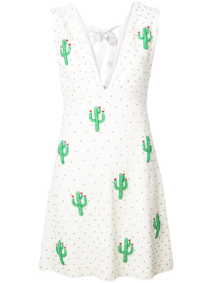 Ganni Beaded Cactus Dress - White