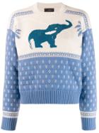 Alanui Elephant Knitted Sweater - Blue