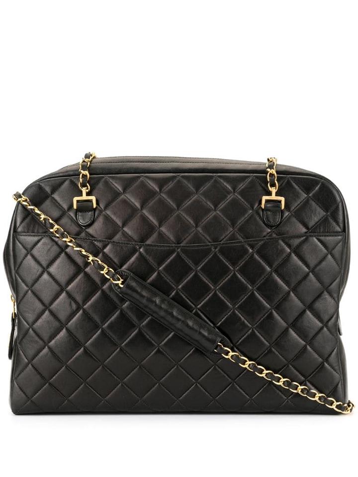 Chanel Pre-owned 1997's Cc Mark Charm Chain Tote - Black
