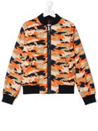 Moncler Kids Camouflage Bomber Jacket - Blue
