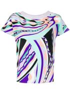 Emilio Pucci Burle Print Contrast Panel Top - Purple