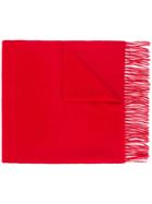 N.peal Large Woven Scarf - Red