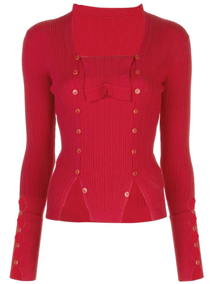 Jacquemus La Maille Azur Knitted Top - Red