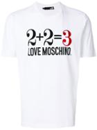 Love Moschino - '2+2=3' Branded T-shirt - Men - Cotton - M, White, Cotton