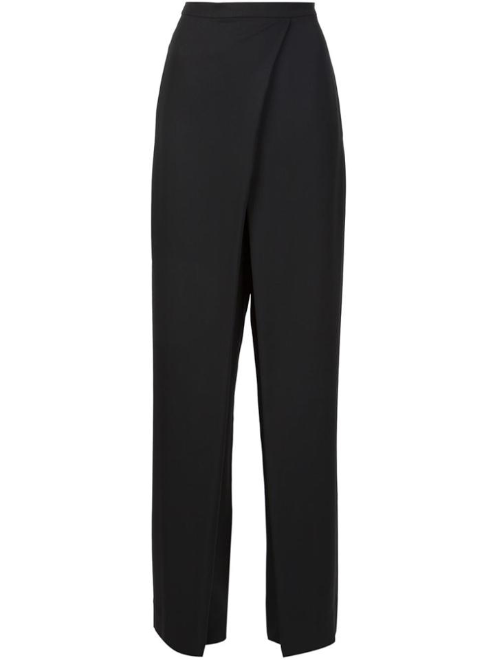 Monique Lhuillier Wide Leg Wrap Trousers - Black
