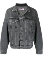 Palm Angels Washed Denim Jacket - Black