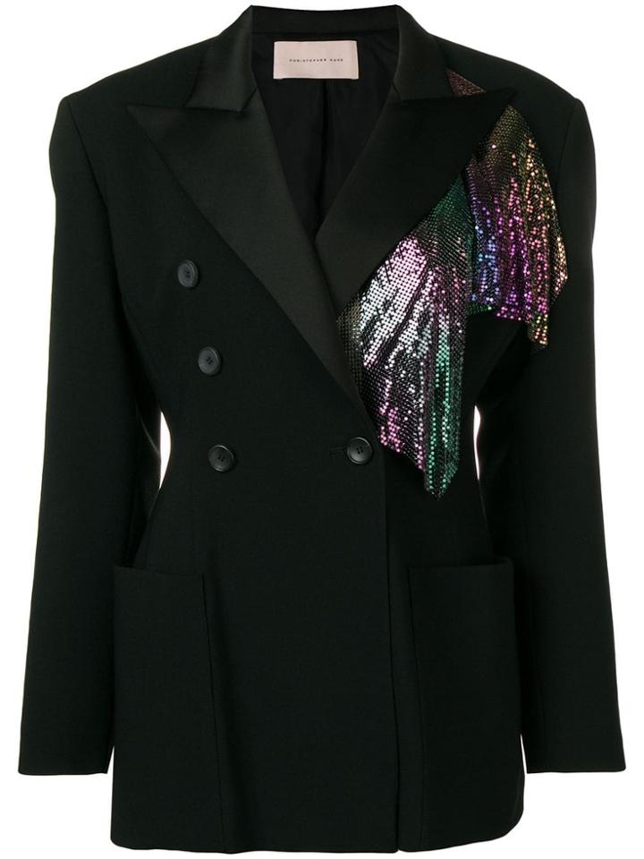 Christopher Kane Chainmail Crepe Jacket - Black