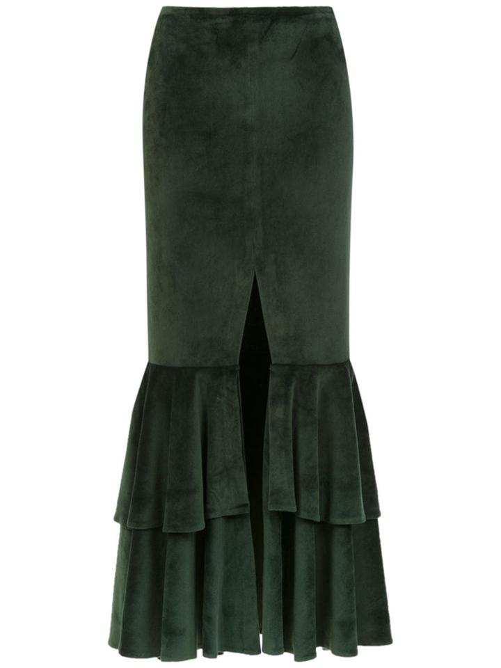 Patbo Bo Ruffled Midi Skirt - Green
