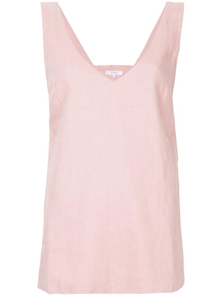 Venroy Side Slits V-back Tank - Pink & Purple