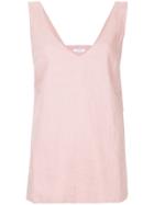 Venroy Side Slits V-back Tank - Pink & Purple