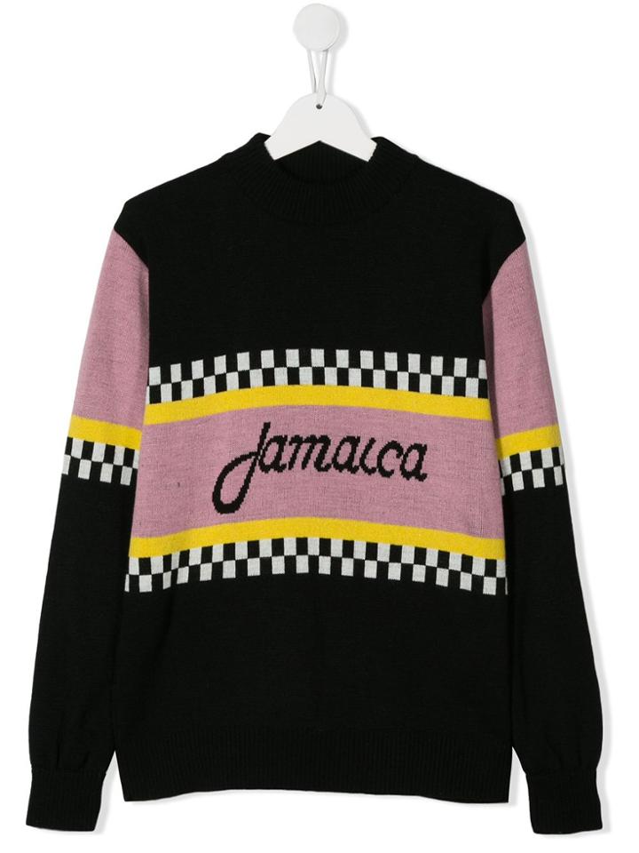 Msgm Kids Jamaica Knitted Jumper - Black