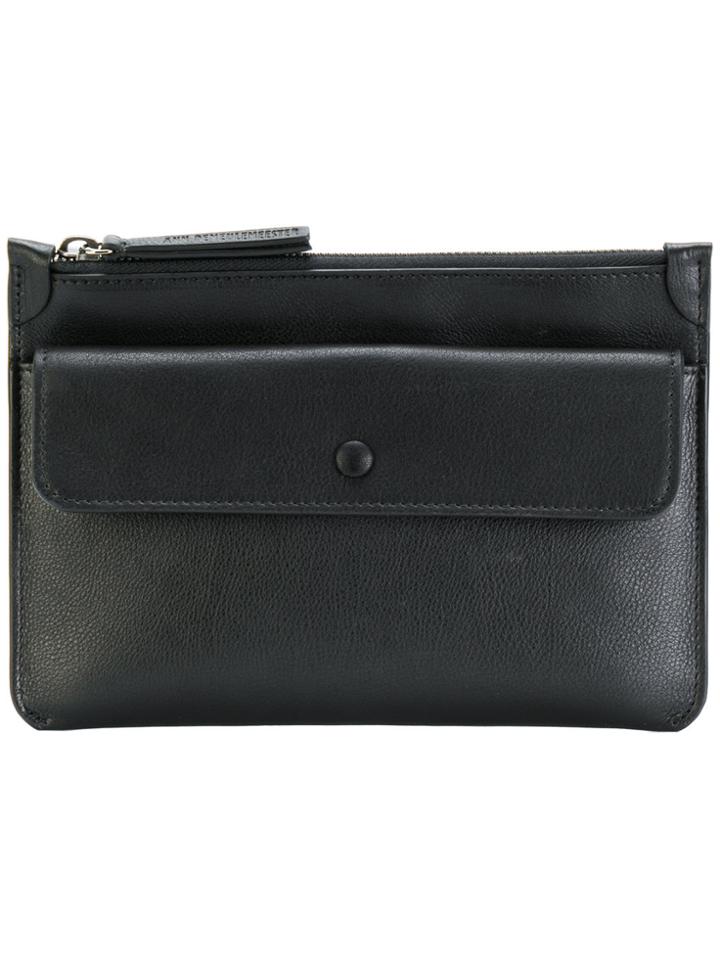 Ann Demeulemeester Zip-up Make Up Bag - Black