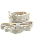 Niels Peeraer Bow Detail Leather Cuff, Women's, Grey