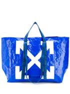 Off-white Arrows Print Oversized Tote - Blue