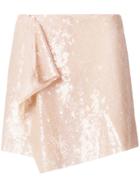 Alberta Ferretti Sequin Embellished Mini Skirt - Nude & Neutrals
