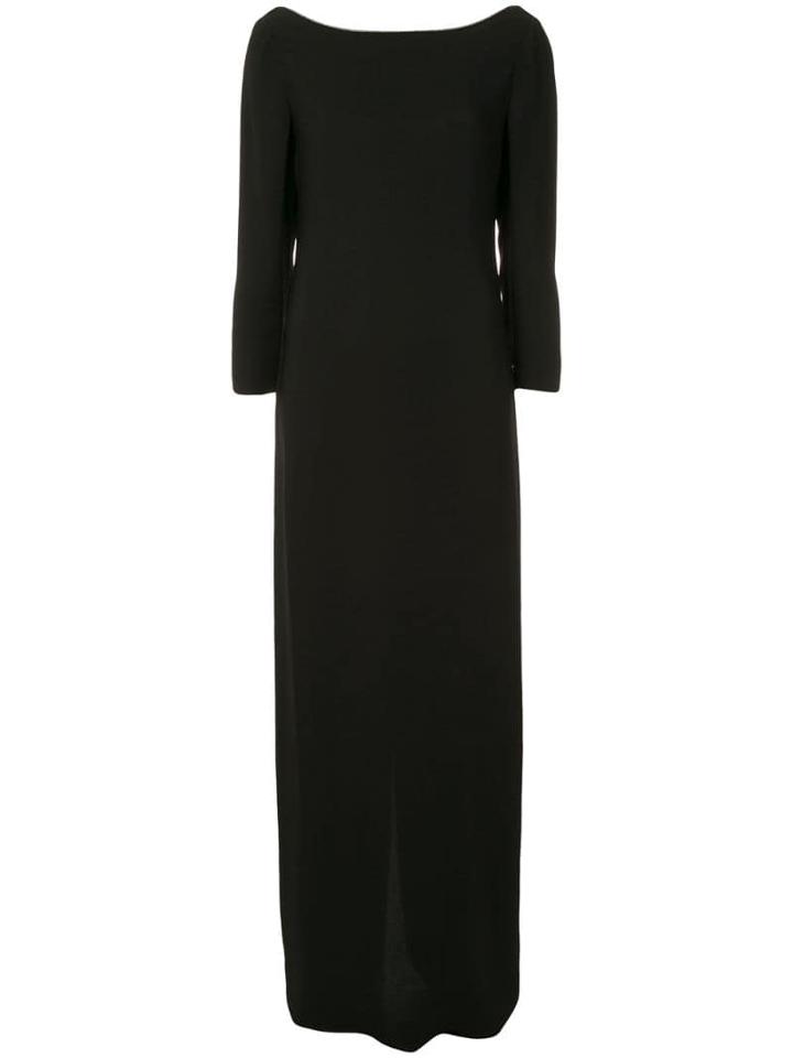 Fabiana Filippi 3/4 Sleeve Long Dress - Black