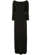 Fabiana Filippi 3/4 Sleeve Long Dress - Black