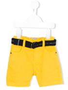 Lapin House - Belted Denim Shorts - Kids - Cotton/spandex/elastane - 18 Mth, Toddler Boy's, Yellow/orange