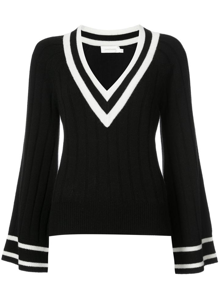Zimmermann Plunging V-neck Jumper - Black