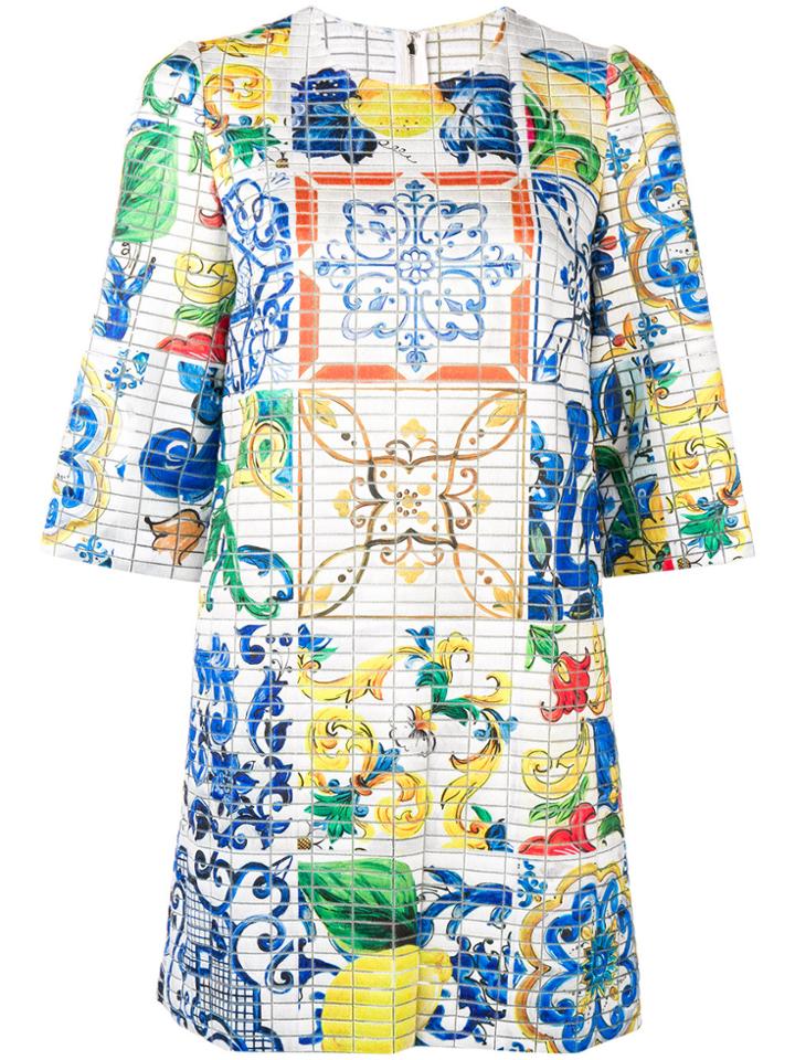 Dolce & Gabbana Majolica Print Dress - Blue