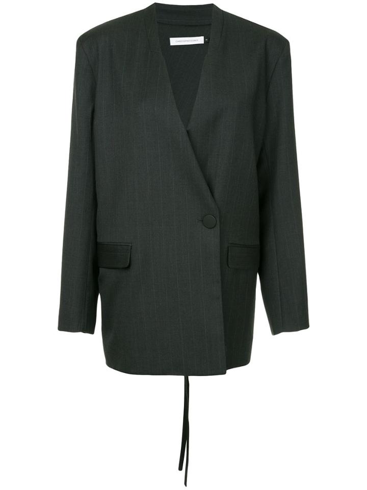Christopher Esber Side Button Pinstripe Blazer - Grey
