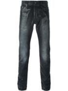 Htc Hollywood Trading Company Coated Slim-fit Jeans, Men's, Size: 30, Black, Cotton