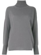Incentive! Cashmere Oversized Turtle Neck Sweater - Grey