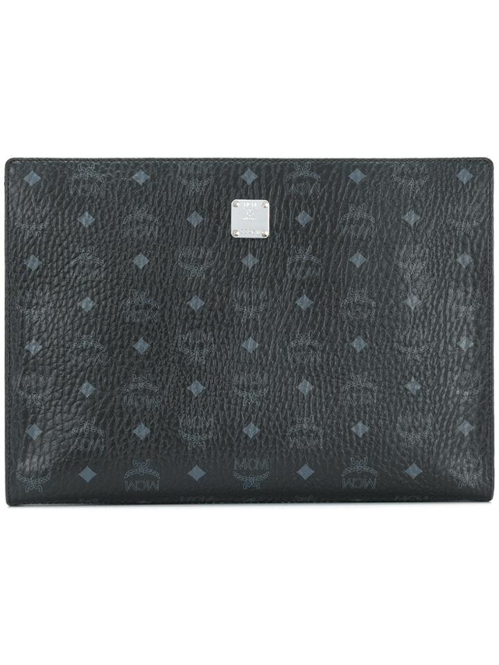 Mcm Classic Top Zip Clutch - Black
