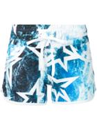Perfect Moment - Aop Resort Shorts Wild Ocean - Women - Polyester/spandex/elastane - Xs, Blue