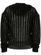 Jil Sander Knitted Hooded Jumper - Black