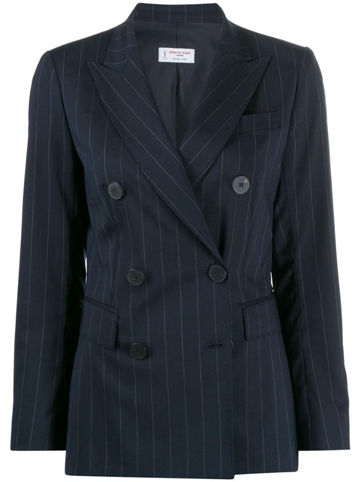 Alberto Biani Pinstriped Blazer - Blue