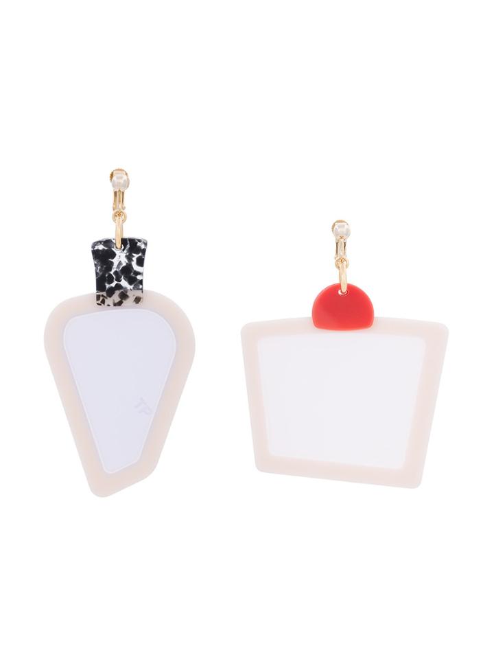 Theatre Products Large Colour Block Earrings - Pink & Purple