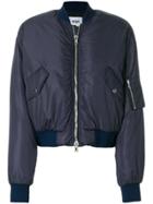Msgm Padded Bomber Jacket With Appliqué - Blue