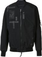 11 By Boris Bidjan Saberi Patchwork Bomber Jacket, Men's, Size: Large, Black, Polyester/polyester Taffeta/polyimide