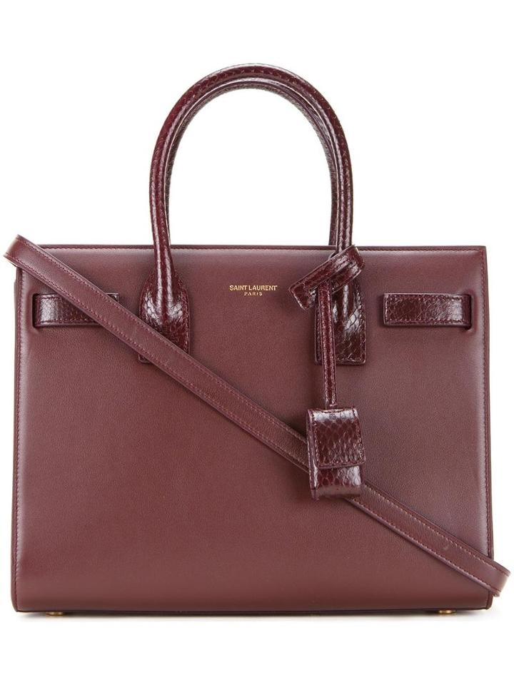 Saint Laurent Baby 'sac De Jour' Tote, Women's, Red, Calf Leather