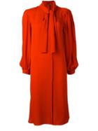 Joseph Tie Neck Dress, Women's, Size: 40, Red, Silk