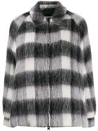 Woolrich Checked Oversized Jacket - Black