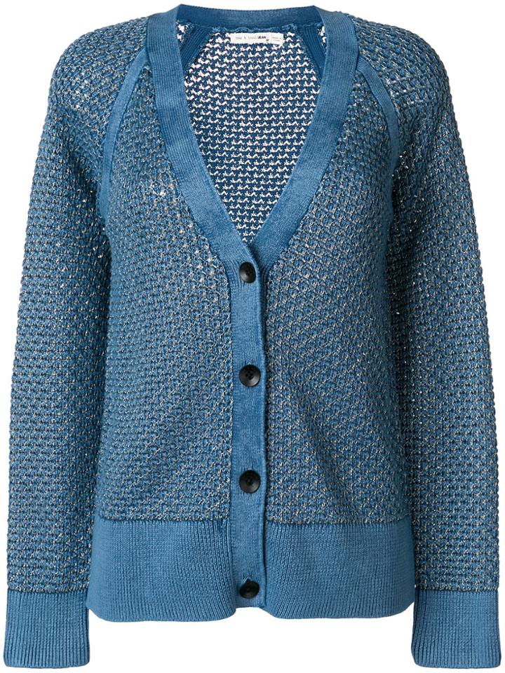 Rag & Bone Kyra Rib Knit Cardigan - Blue
