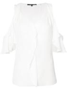 Kobi Halperin Cold-shoulder Top, Women's, Size: Xs, White, Silk