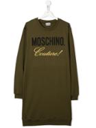 Moschino Kids Teen Couture Sweatshirt Dress - Green