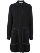 Stella Mccartney Stitching Detail Shirt Dress, Women's, Size: 42, Black, Viscose/acetate/spandex/elastane