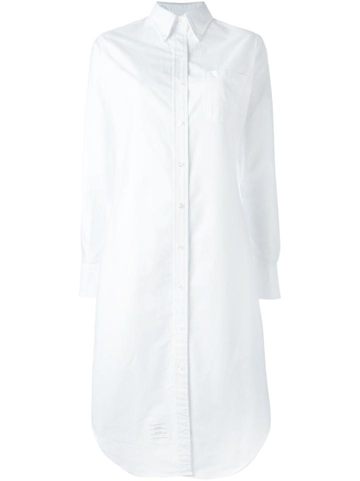 Thom Browne Button-down Midi Shirt Dress - White