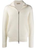 Maison Flaneur Ribbed Zip Sweatshirt - White